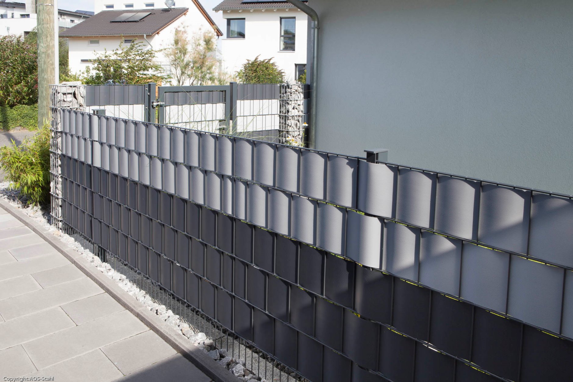 Sichtschutzstreifen Gabione Gartenzaun De By Klauke